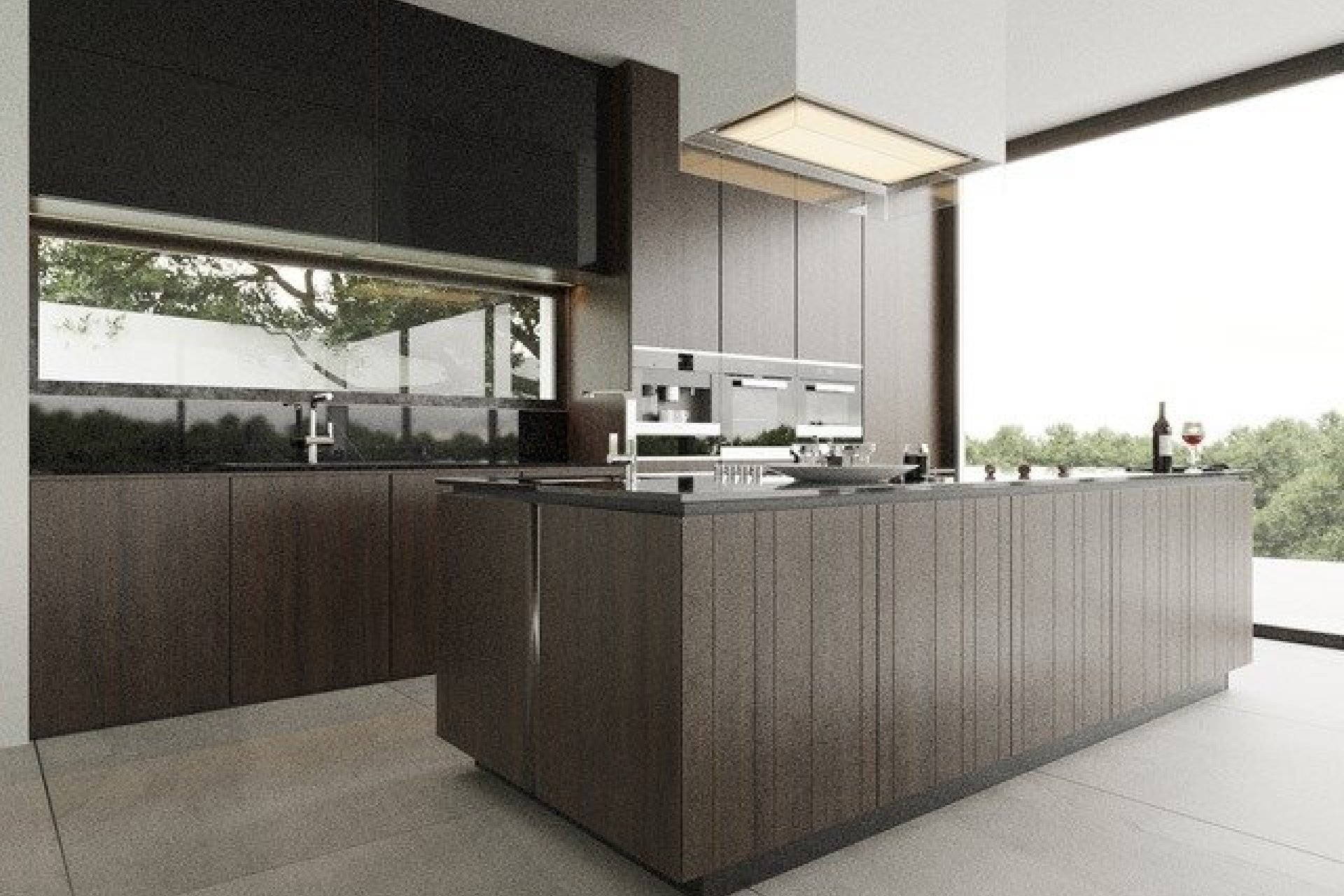 Cocina de diseño totalmente equipada en villa de Altea