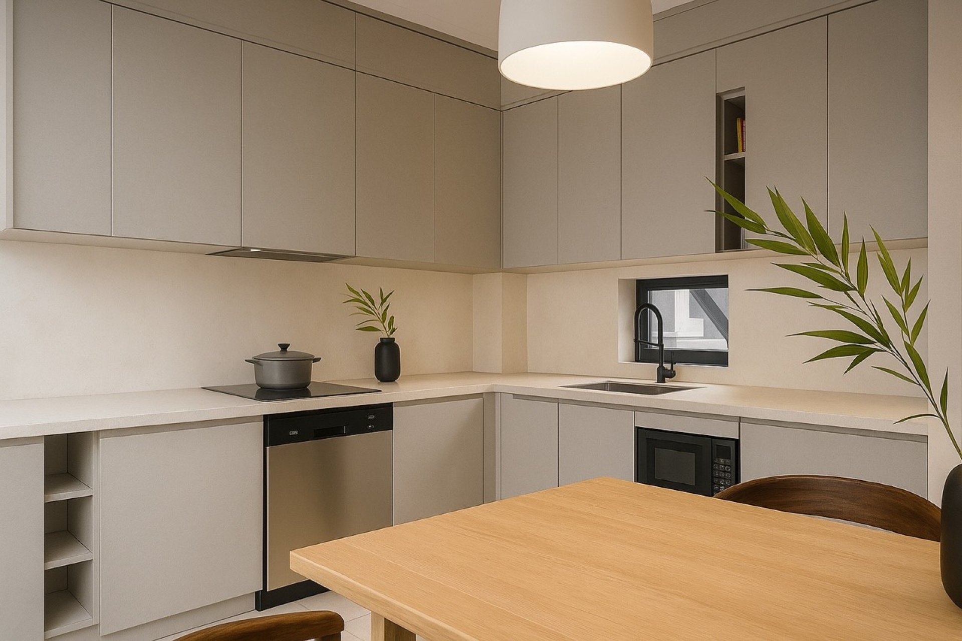 Cocina – Villa con vistas al mar y a la montaña, piscina privada y aparcamiento doble en Pedreguer