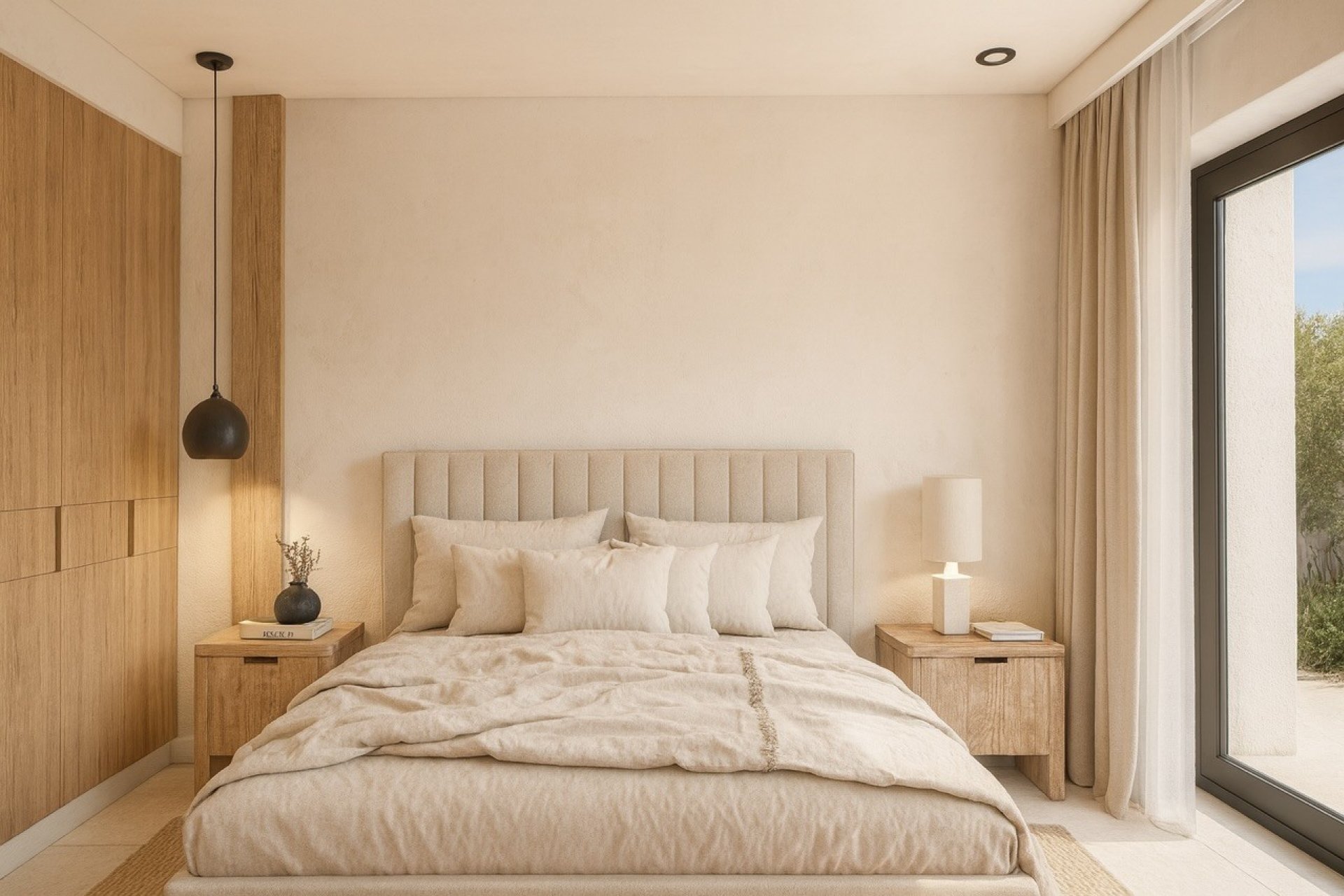 Dormitorio – Villa con vistas al mar y a la montaña, piscina privada y aparcamiento doble en Pedreguer