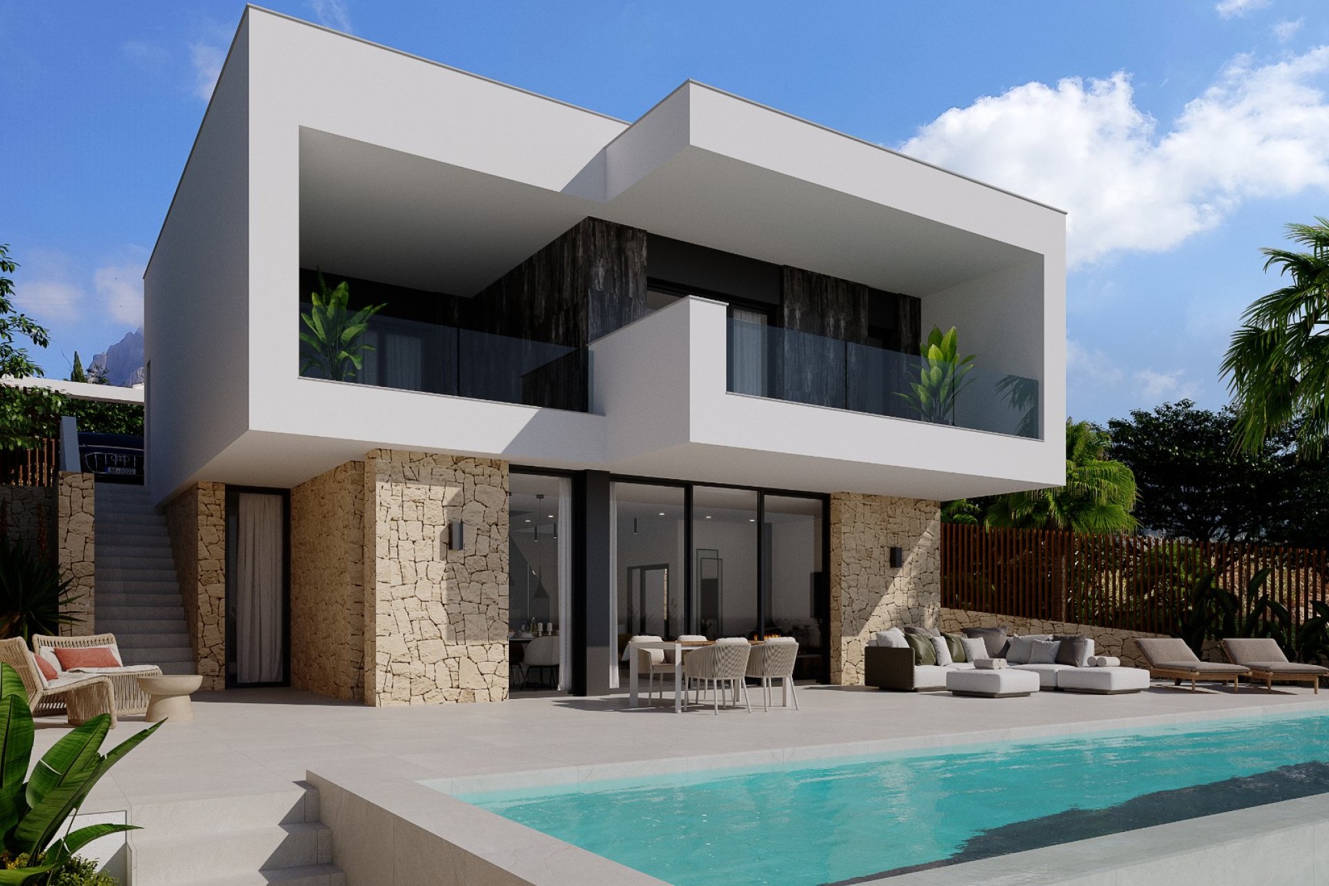 Facade - Luxury villa with views of the pine forest with private pool in Finestrat (Costa Blanca - Alicante)