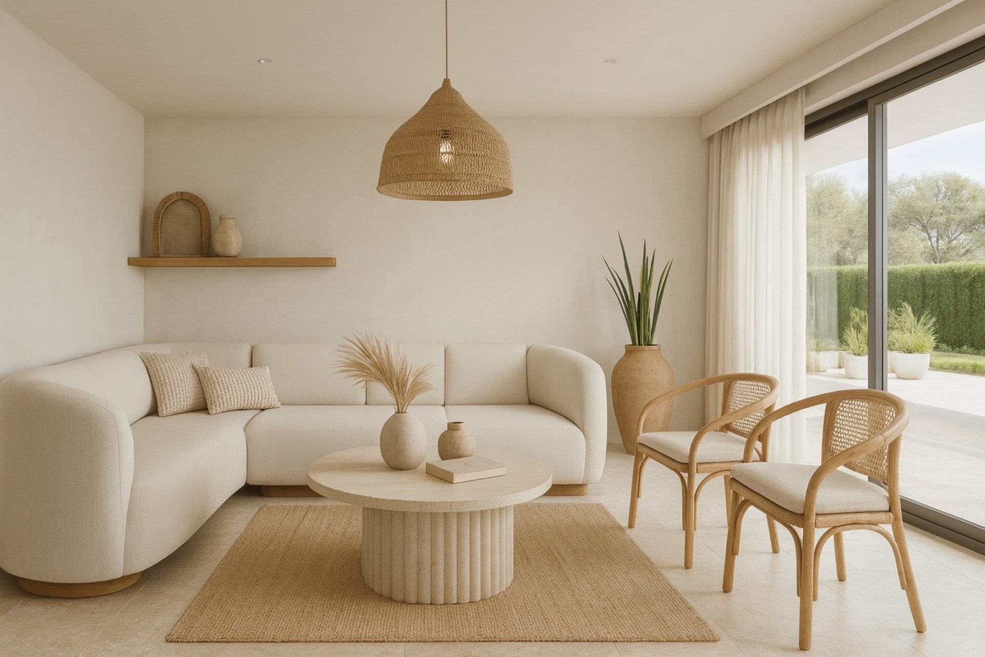 Living room – Modern villa with panoramic mountain views, private pool and garage in Monte Solana, Pedreguer (Costa Blanca – Alicante)