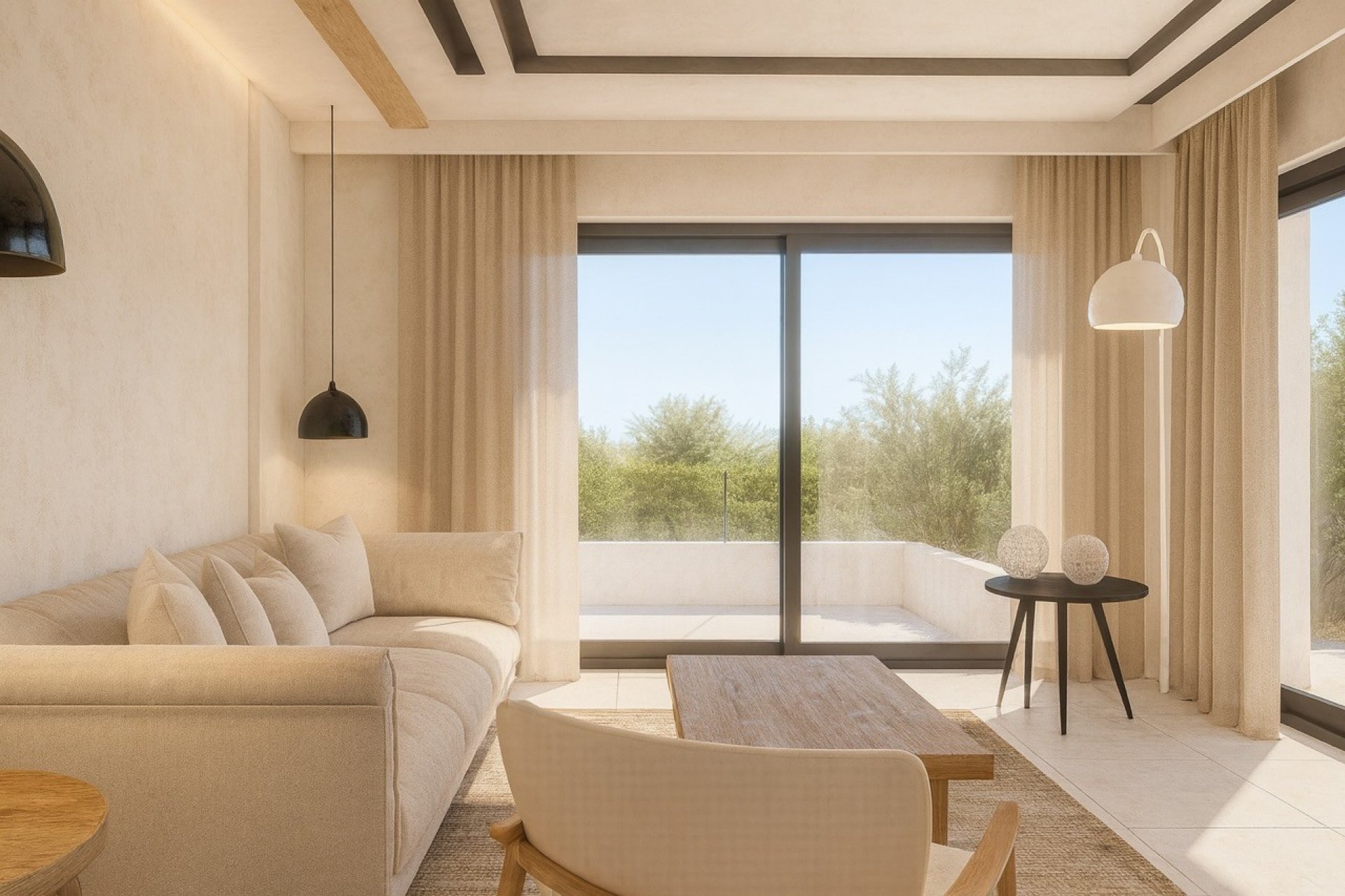 Living room – Villa with sea and mountain views, private pool and double parking in Pedreguer