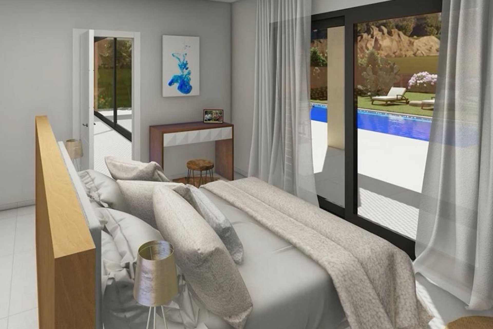 Master bedroom with access to solarium 