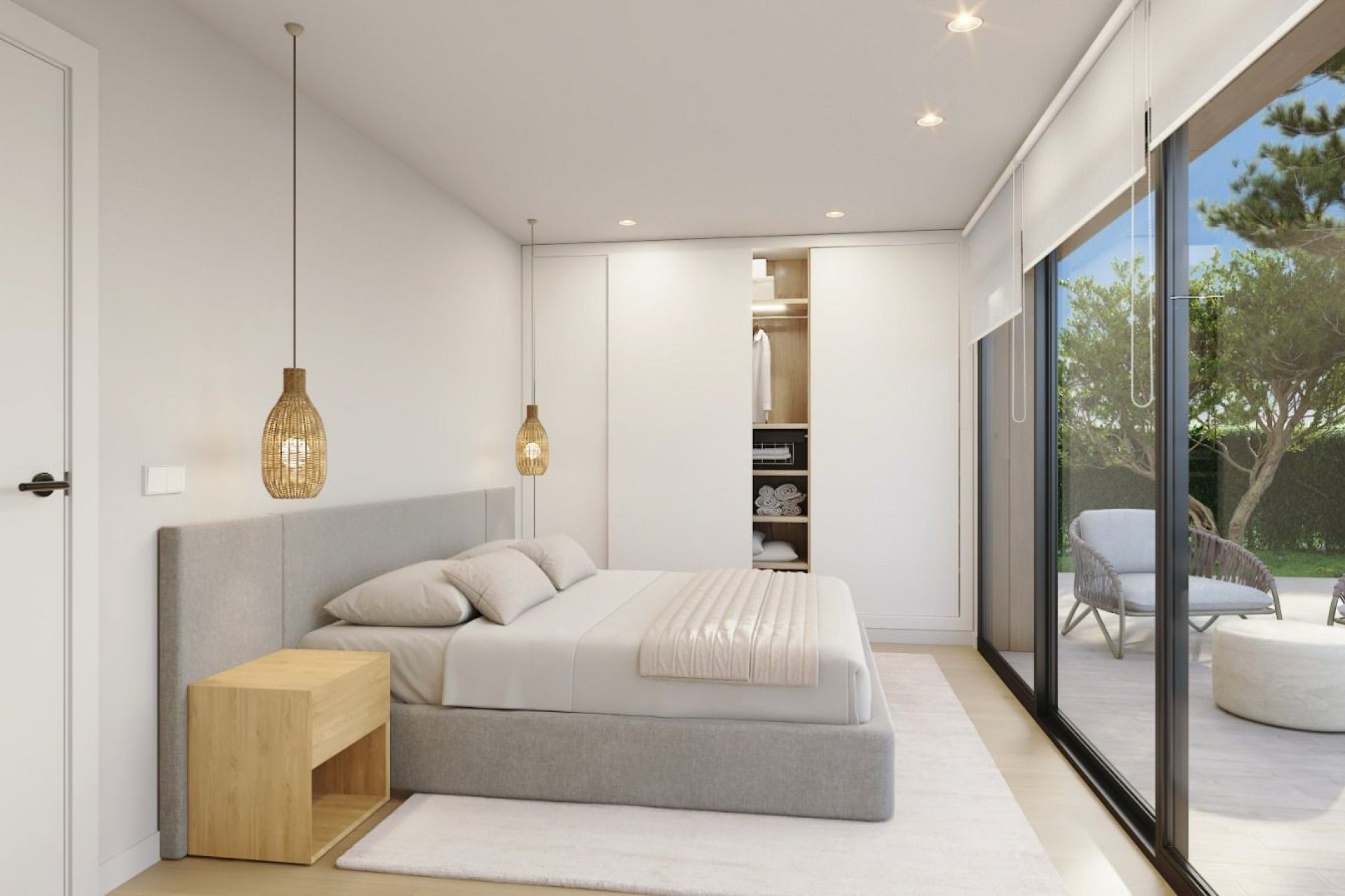 Miegamasis – Stilingi 2 miegamųjų apartamentai su terasa La Nucía (Costa Blanca – Alikantė)