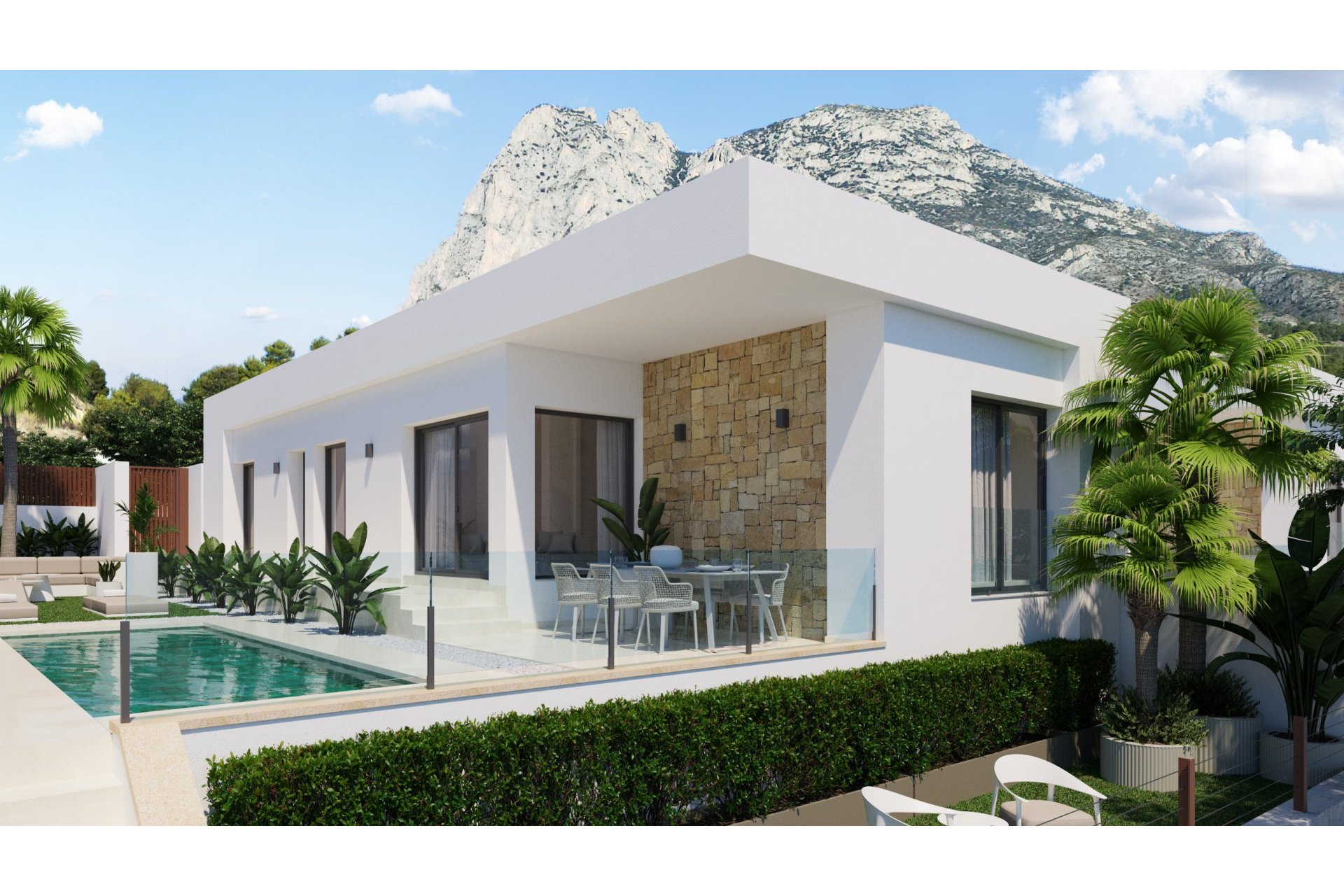 Parcela - Villa con vistas al mar, piscina privada y bodega en Finestrat (Costa Blanca - Alicante)