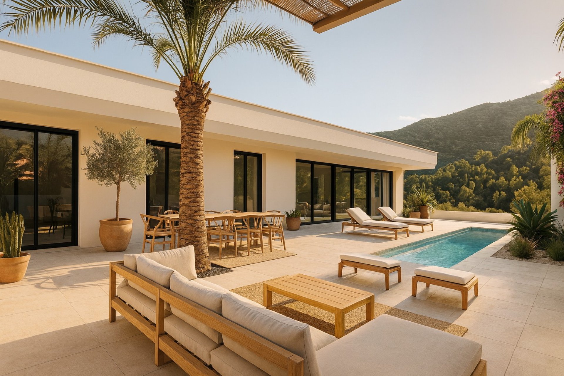 Parcela – Villa moderna con vistas panorámicas a la montaña, piscina privada y garaje en Monte Solana, Pedreguer (Costa Blanca – Alicante)