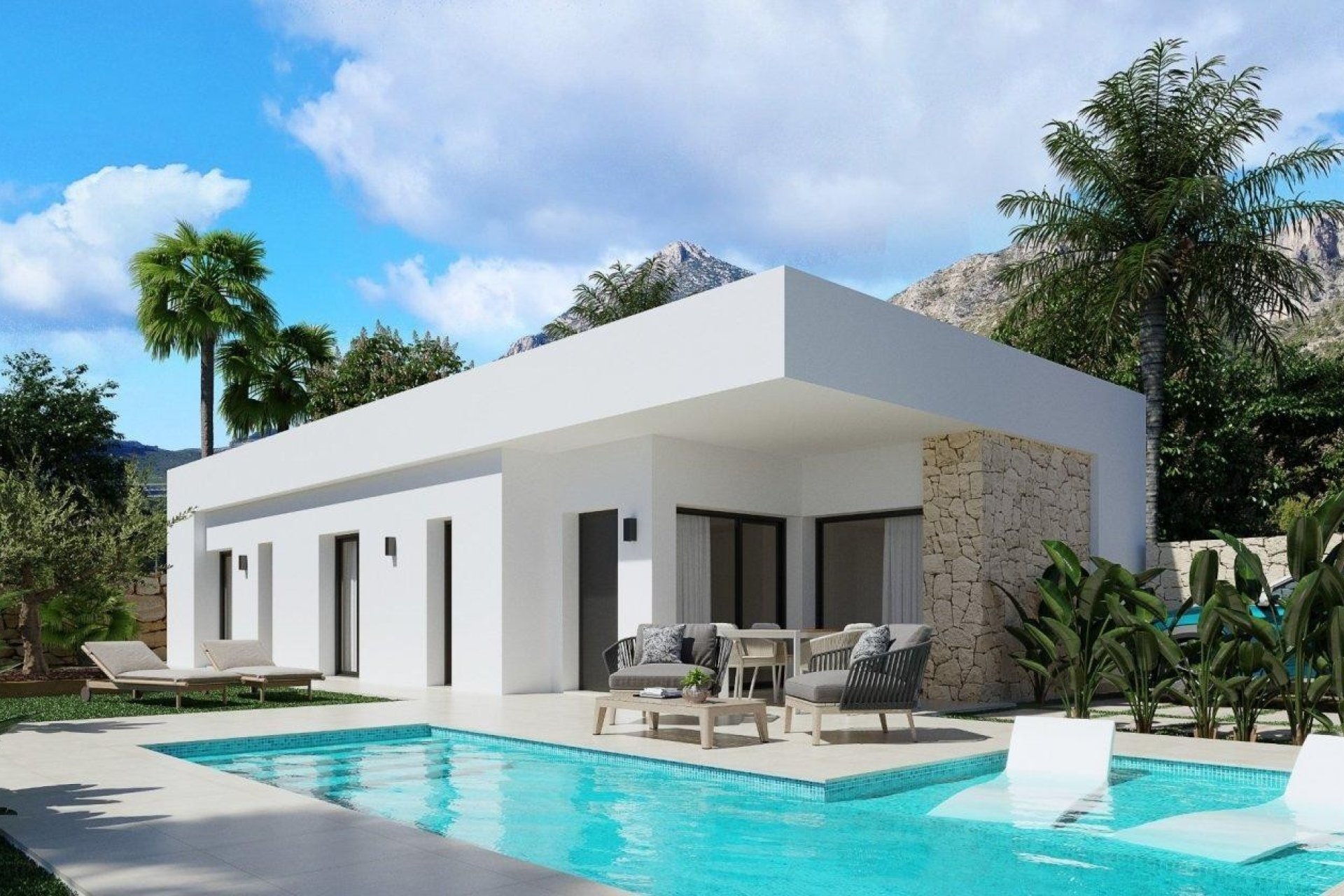Plot – Modern villa with sea and mountain views, private pool and parking in Finestrat (Costa Blanca – Alicante)