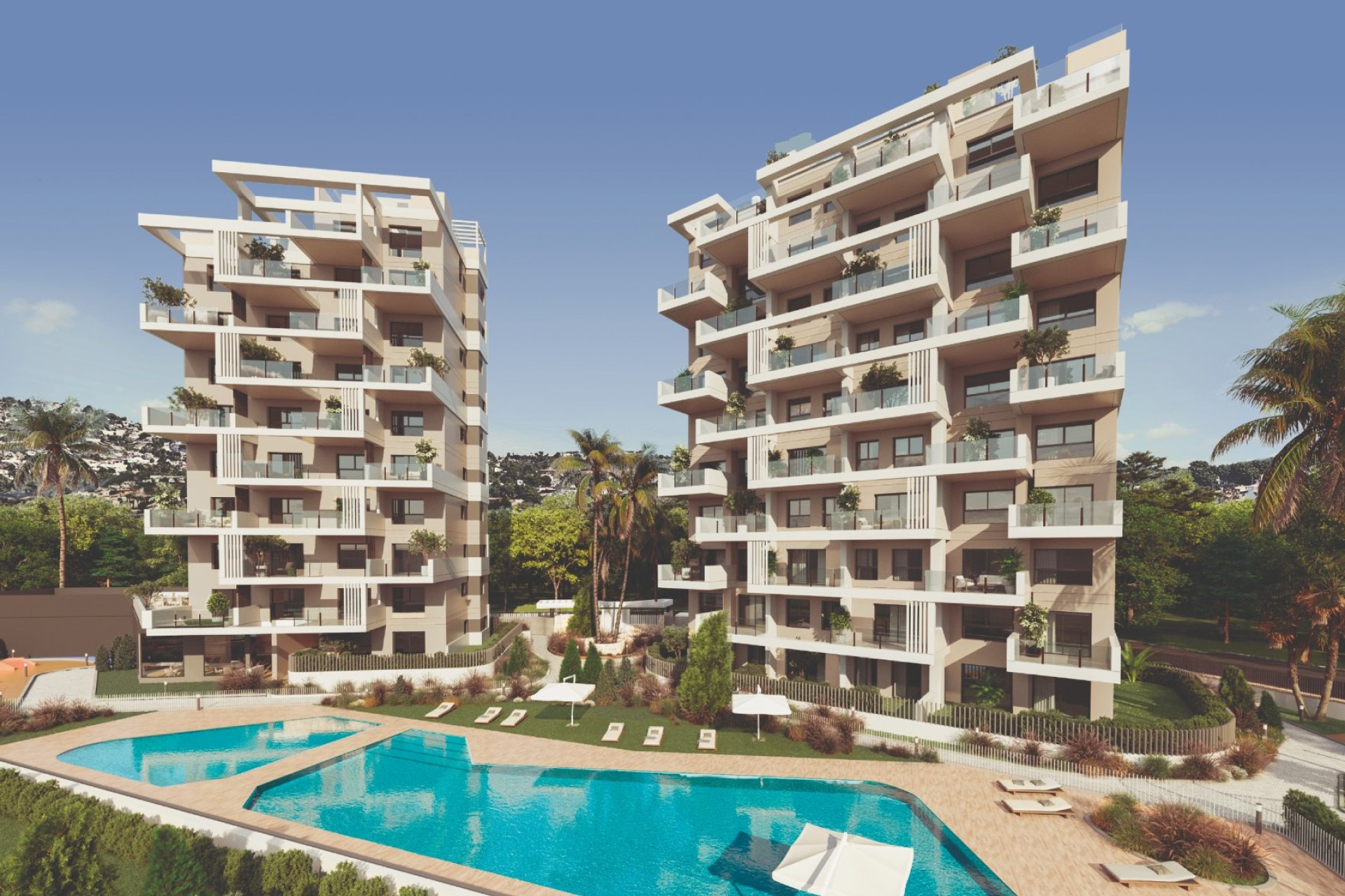 Pool – Modern 3-bedroom apartment with large terrace near the sea in Calpe (Costa Blanca – Alicante)