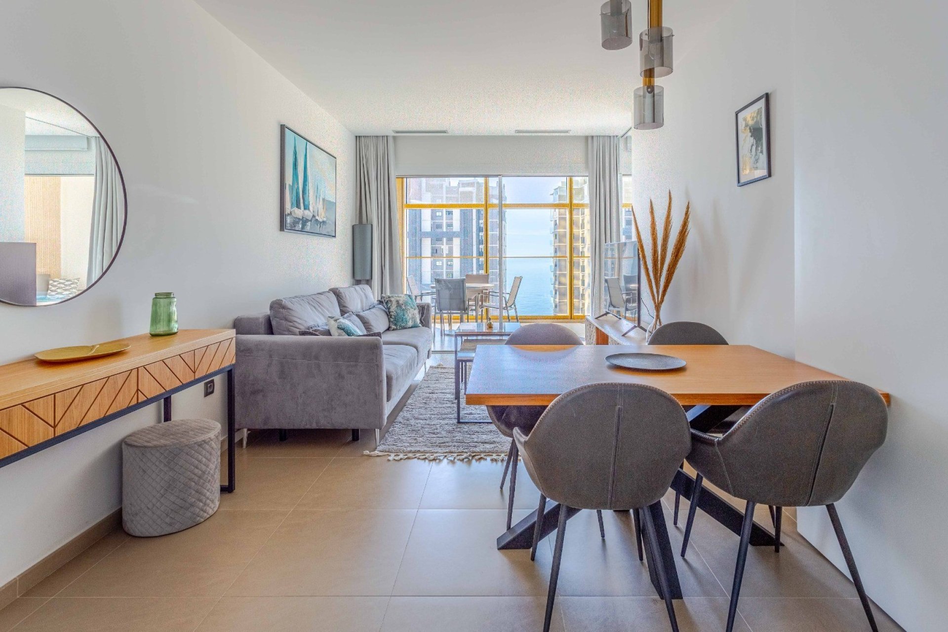 Sala de estar - Apartamento de lujo en venta en edificio nuevo Sakura, Benidorm - Playa de Poniente (Costa Blanca, Alicante)