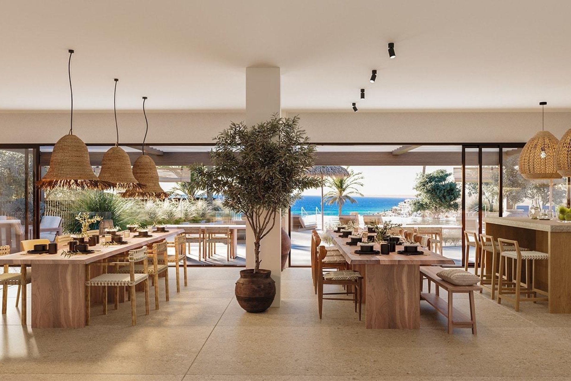 Salón amplio con salida a terraza privada