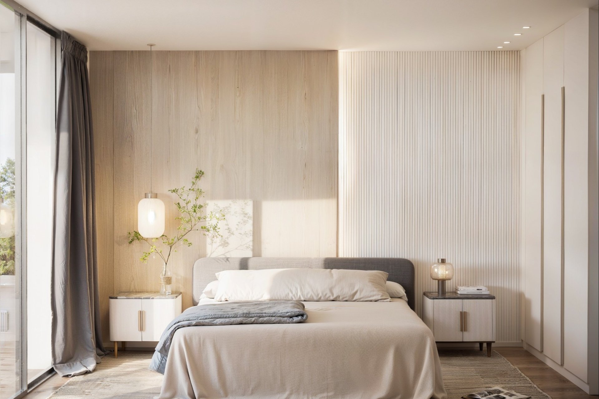 Sypialnia – Nowoczesny apartament z tarasem i otwartym widokiem w La Nucía (Costa Blanca – Alicante)