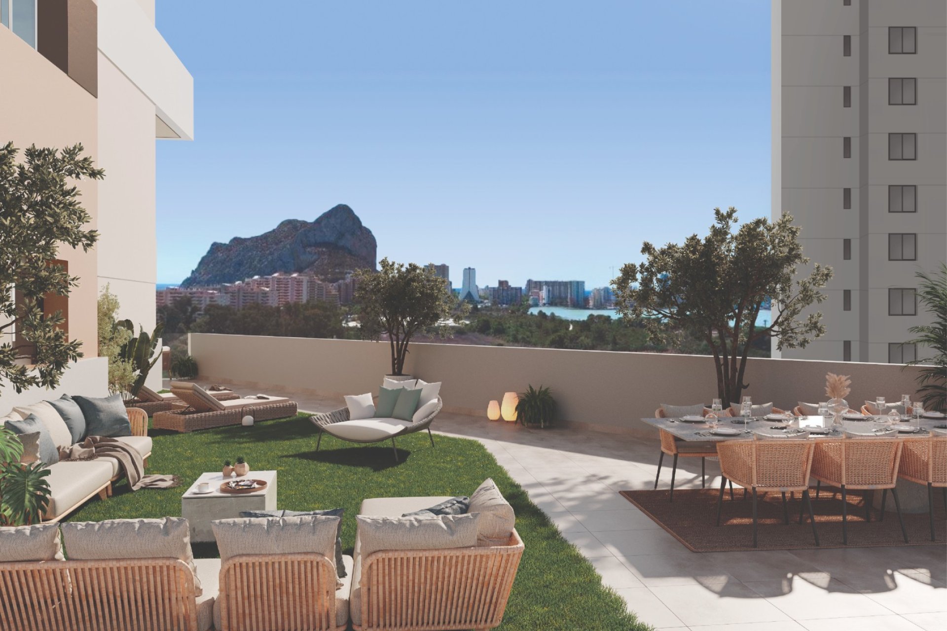 Terrace – Luxury penthouse with private solarium near the sea in Calpe (Costa Blanca – Alicante)