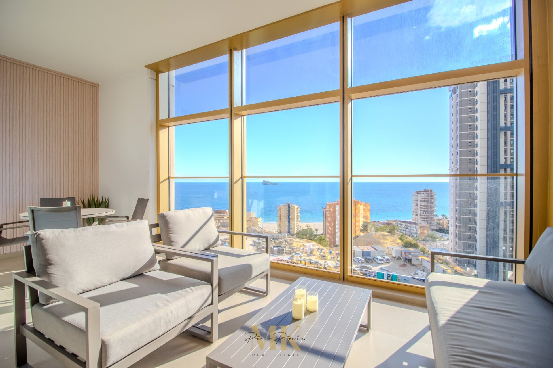 Terraza con vistas al mar - Apartamento de lujo en venta en único edificio Intempo, Poniente (Costa Blanca - Alicante - Benidorm)