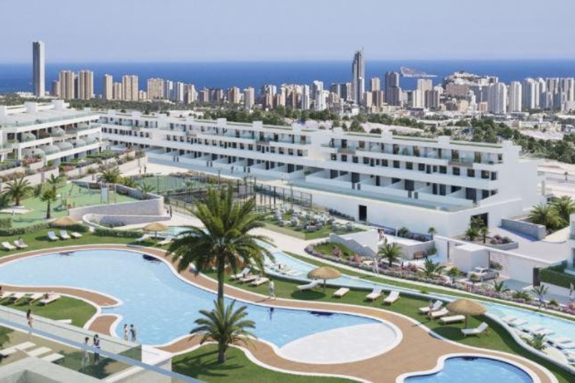 Zonas comunitarias - Exclusivo Dúplex Moderno con Solarium Privado y vistas al mar en Camporrosso Village, Finestrat (Costa blanca - Alicante)