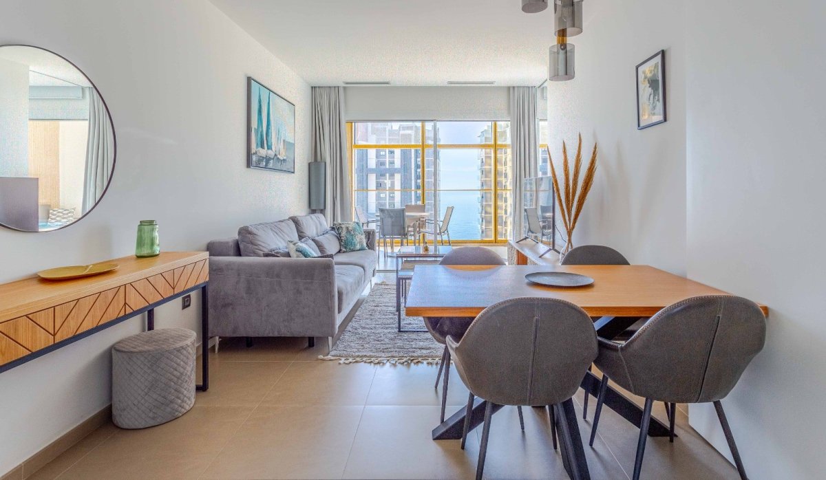 Living room - Luxury apartment for sale in the iconic Intempo building, Benidorm (Costa Blanca - Alicante)