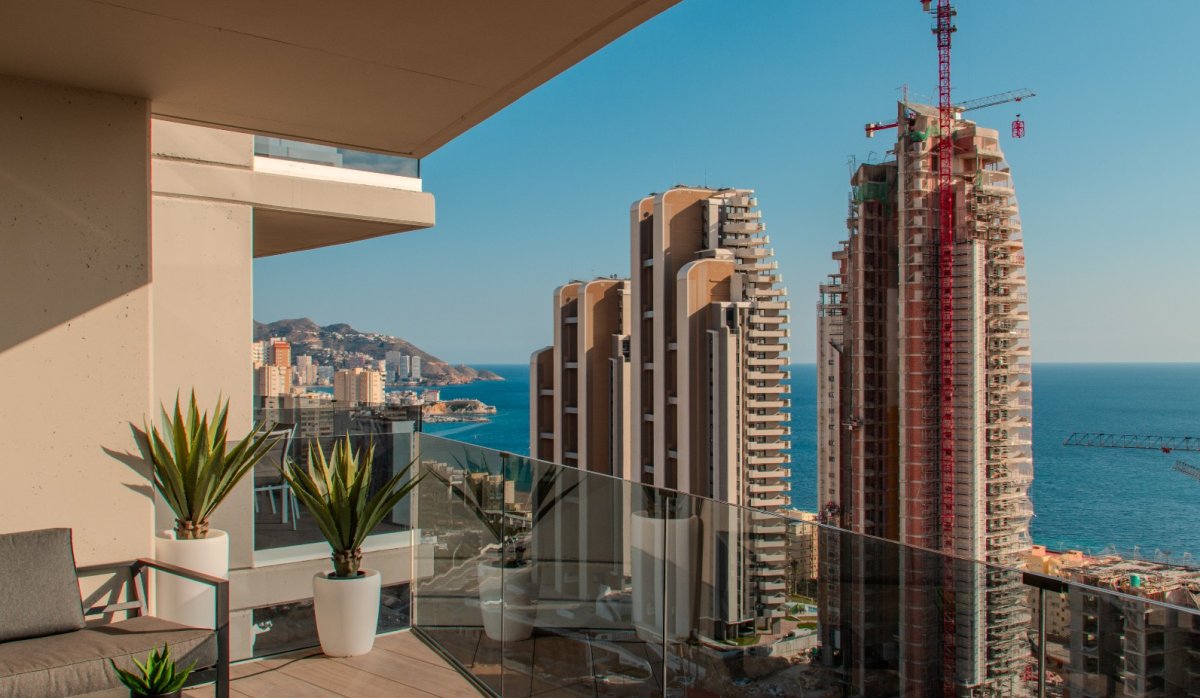 Terrace - Luxury apartment for sale in new building Sakura, Benidorm - Poniente Beach (Costa Blanca, Alicante)