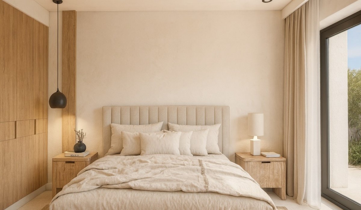 Dormitorio – Villa con vistas al mar y a la montaña, piscina privada y aparcamiento doble en Pedreguer