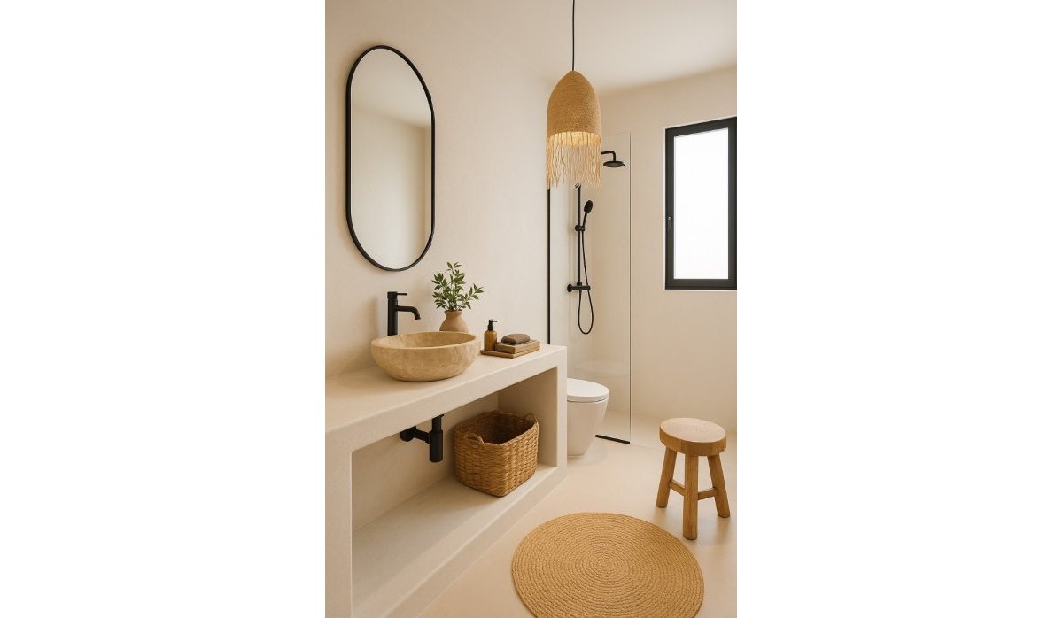 Baño – Villa moderna con vistas panorámicas a la montaña y piscina privada en Monte Solana, Pedreguer (Costa Blanca – Alicante)