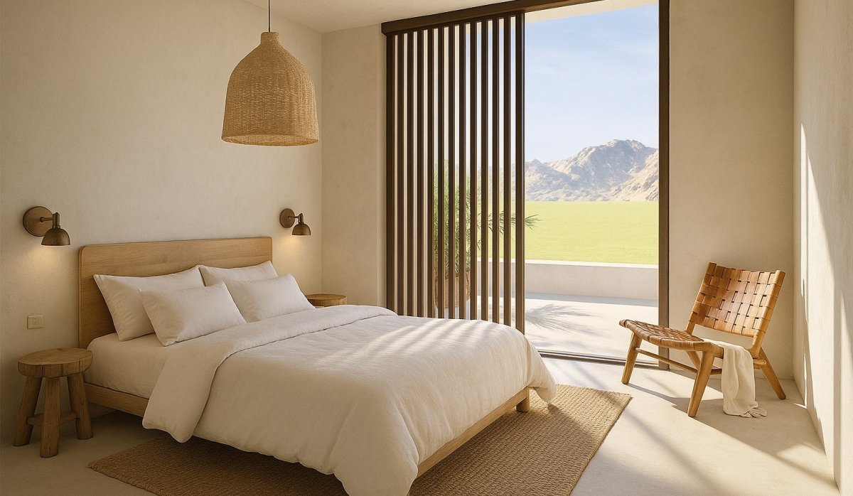 Dormitorio – Villa contemporánea con vistas panorámicas, piscina privada y amplia parcela en Monte Solana, Pedreguer (Costa Blanca – Alicante)