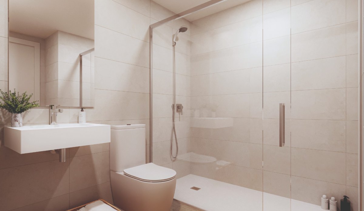 Baño – Apartamento moderno de 2 dormitorios con terraza cerca del mar en Calpe (Costa Blanca – Alicante)