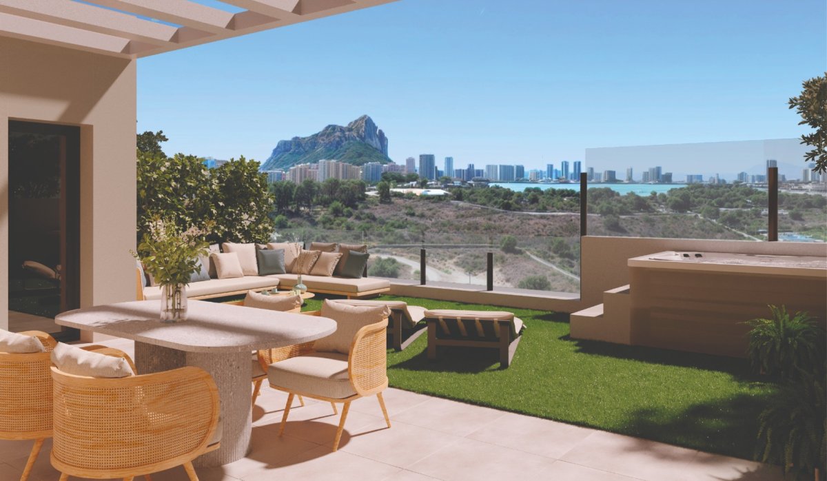 Soliariumas – Prabangus penthausas su privačiu soliariumu netoli jūros Calpe (Costa Blanca – Alikantė)