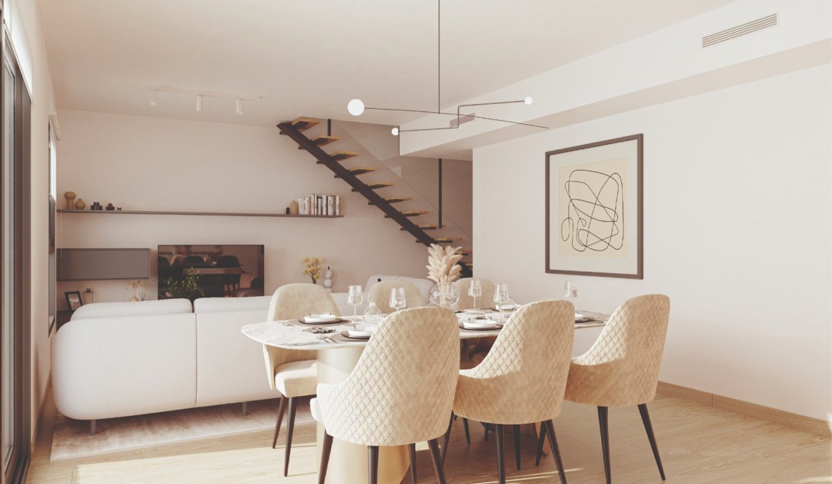 Svetainė – Prabangus penthausas su privačiu soliariumu netoli jūros Calpe (Costa Blanca – Alikantė)