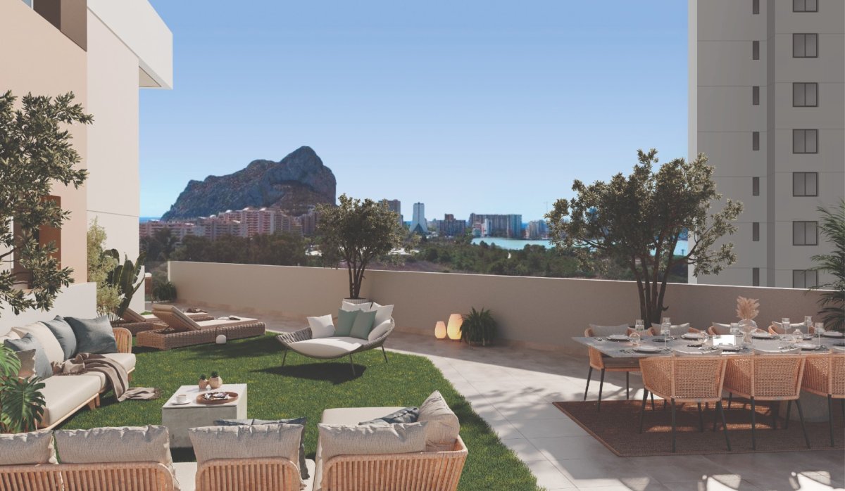 Terraza – Ático de lujo con solárium privado cerca del mar en Calpe (Costa Blanca – Alicante)